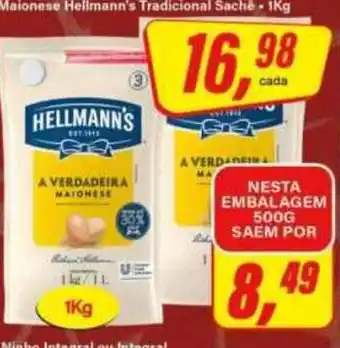 Rede Supermarket Maionese hellmann's tradicional sachê oferta