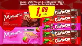 Rede Supermarket Biscoito wafer minueto parati sabores oferta