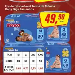 Rede Supermarket Fralda Descartável Turma da Mônica Baby Giga Tamanhos oferta