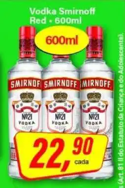 Rede Supermarket Vodka Smirnoff Red oferta