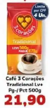 Supermercados Tauste Café 3 Corações Tradicional Lvs+ oferta