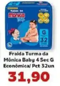 Supermercados Tauste Fraldas turma da mônica baby 4 sec g oferta
