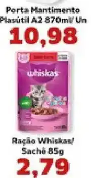 Supermercados Tauste Ração Whiskas Sachê 85g oferta
