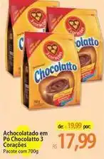 Atacadão 3 corações - achocolatado em pó chocolatto oferta
