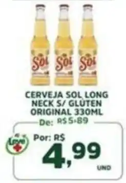 Araújo Supermercados Cerveja sol long neck s/ gluten original oferta
