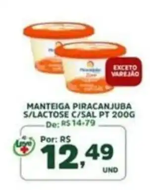 Manteiga piracanjuba s/lactose c/sal pt 200g