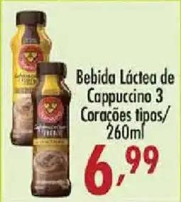 Confiança Supermercados Bebida Láctea de Cappuccino 3 Corações tipos oferta