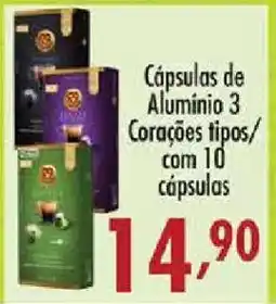 Confiança Supermercados Cápsulas de Alumínio 3 Corações tipos oferta