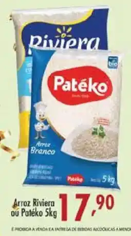 Confiança Supermercados Arroz Riviera ou Patéko 5kg oferta