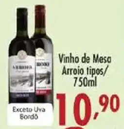 Confiança Supermercados Vinho de Mesa Arroio tipos oferta