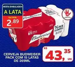 Roldão Budweiser - cerveja pack com 15 latas oferta