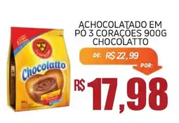 Economart Atacadista Achocolatado em pó 3 corações chocolatto oferta