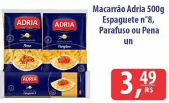 Macarrão adria espaguete n°8, parafuso ou pena