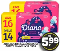 Juzan absorvente c/abas diana active suave oferta