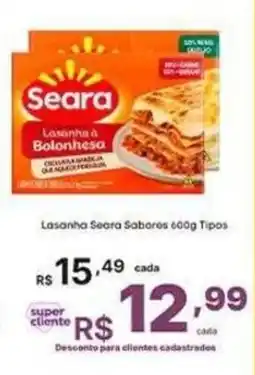Super Lagoa Lasanha seara sabores 600g tipos oferta