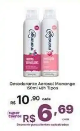 Super Lagoa Desodorante Aerosol Monange 48h Tipos oferta