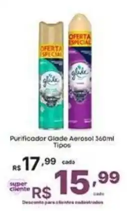 Super Lagoa Purificador glade aerosol 360ml tipos oferta