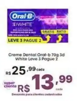 Super Lagoa Creme Dental Oral-b 70g 3d White oferta
