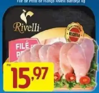 Supermercados Guanabara Filé de peito de frango rivelli bandeja kg oferta