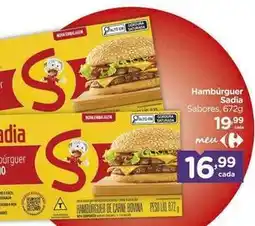 Carrefour Sadia - hambúrguer oferta