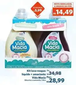 Sam's Club Vida macia - kit lava-roupas liquido + amaciante oferta