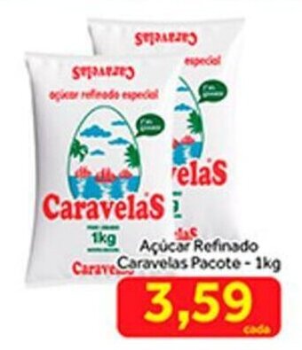 Shibata Supermercados Acucar Refinado Caravelas pacote 1kg oferta