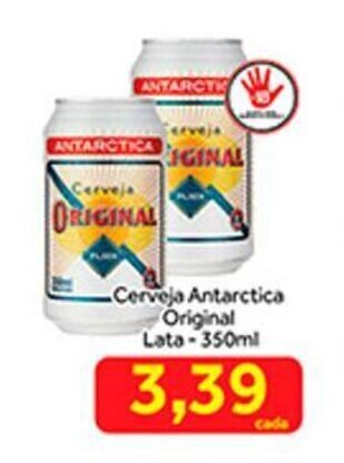 Shibata Supermercados Cerveja Antarctica Original lata 350ml oferta