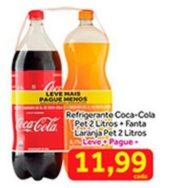 Shibata Supermercados Refrigerante Coca Cola Pet 2L + Fanta Laranja Pet 2L oferta