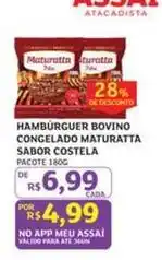 Assaí Atacadista Maturatta - hambúrguer bovino congelado sabor costela oferta