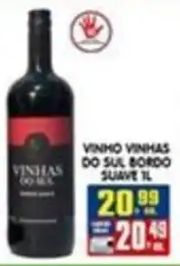 Higa's Supermercado vinho vinhas do sul bordo suave 1l oferta