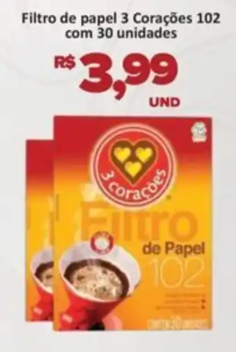 Filtro de papel 3 corações 102