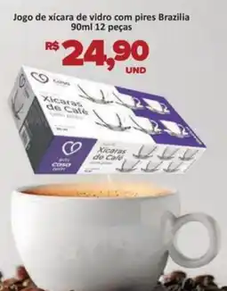 Paulistão Supermercados Jogo de xícara de vidro com pires oferta