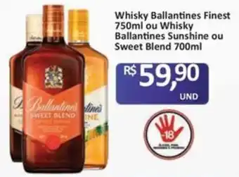 Paulistão Supermercados Whisky Ballantines Finest ou Whisky Ballantines Sunshine ou Sweet Blend oferta