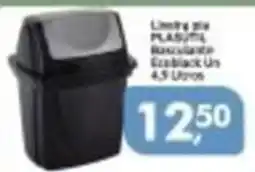 Supermercados Nori Lixeira de plástico resistente Ezeblack Un oferta