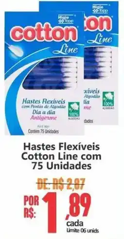Big Supermercados Hastes flexíveis cotton line com pontas de algodão oferta