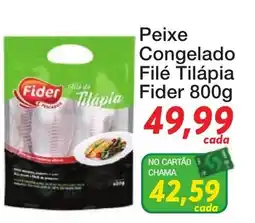 Chama Supermercados Peixe congelado filé tilápia fider oferta
