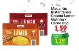 Chama Supermercados Macarrão instantâneo chama lamen galinha / carne oferta