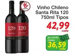 Chama Supermercados Vinho Chileno Santa Rita 120 oferta