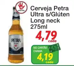 Chama Supermercados Cerveja Petra Ultra s/glúten long neck oferta