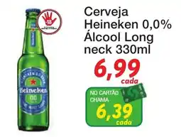 Chama Supermercados Cerveja Heineken 0,0% Álcool Long neck oferta