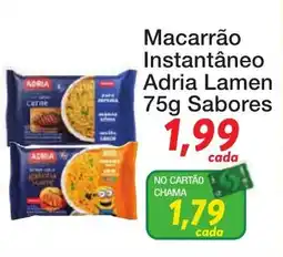 Chama Supermercados Macarrão Instantâneo Adria Lamen Sabor oferta