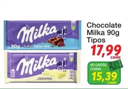 Chama Supermercados Chocolate milka 90g oferta