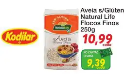 Chama Supermercados Aveia s/glúten natural life flocos finos oferta
