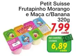 Chama Supermercados Petit Suisse Frutapinho Morango e Maça c/Banana oferta