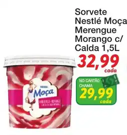 Chama Supermercados Sorvete Nestlé Moça Merengue Morango oferta
