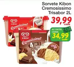Chama Supermercados Sorvete kibon cremosissimo trisabor oferta