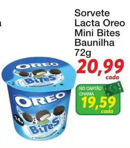 Chama Supermercados Sorvete Lacta Oreo Mini Bites Baunilha oferta