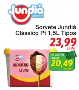 Chama Supermercados Sorvete Jundiá Clássico Pt 1,5L Tipos oferta