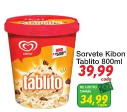 Chama Supermercados Sorvete Kibon Tablito oferta
