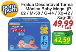 Chama Supermercados Fralda descartável turma mônica baby mega oferta